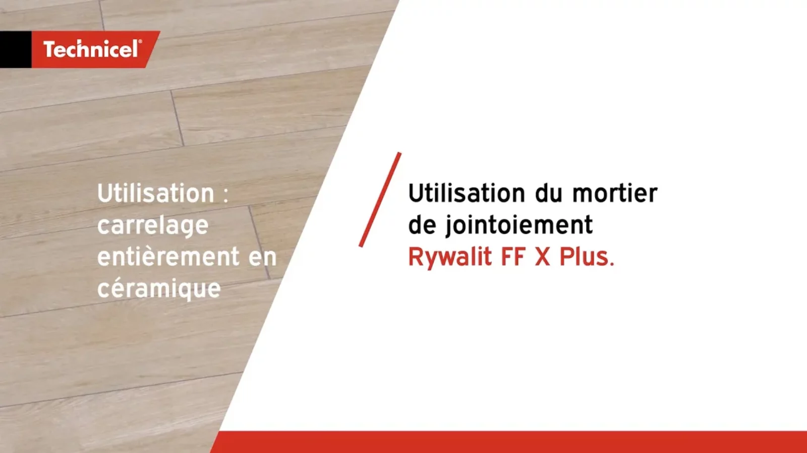 Vidéo démo de l'utilisation du mortier de joitoiement Rywalit FF X Plus pour carrelage tout céramique