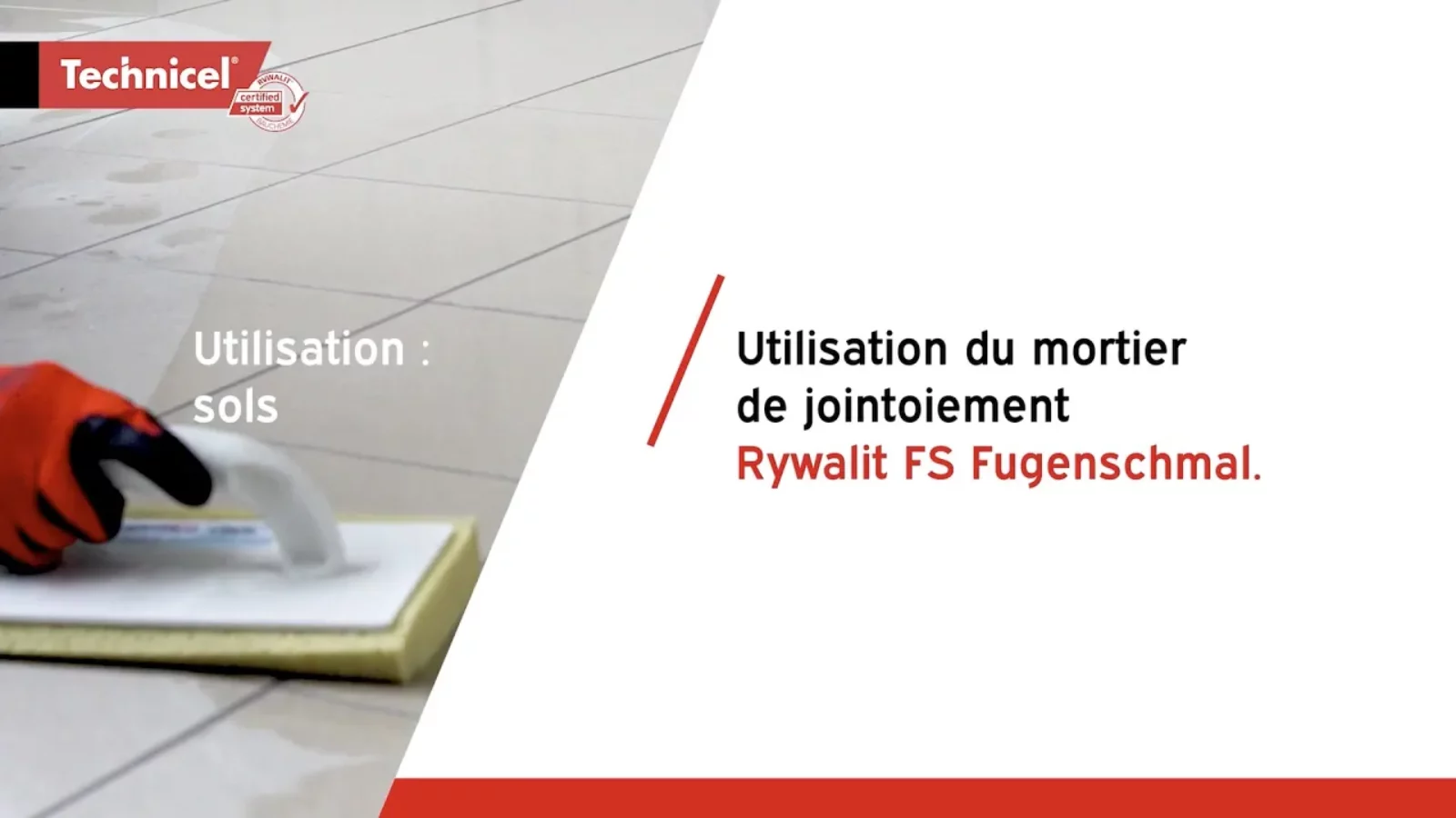 Vidéo démo d'utilisation du mortier de joitoiement Rywalit FS Fugenschmal pour sol