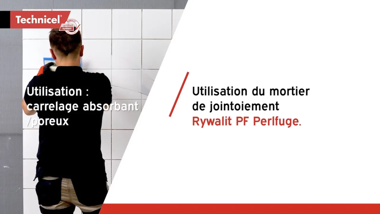 Vidéo démo de l'utilisation du mortier de joitoiement Rywalit PF Perlfuge pour carrelage